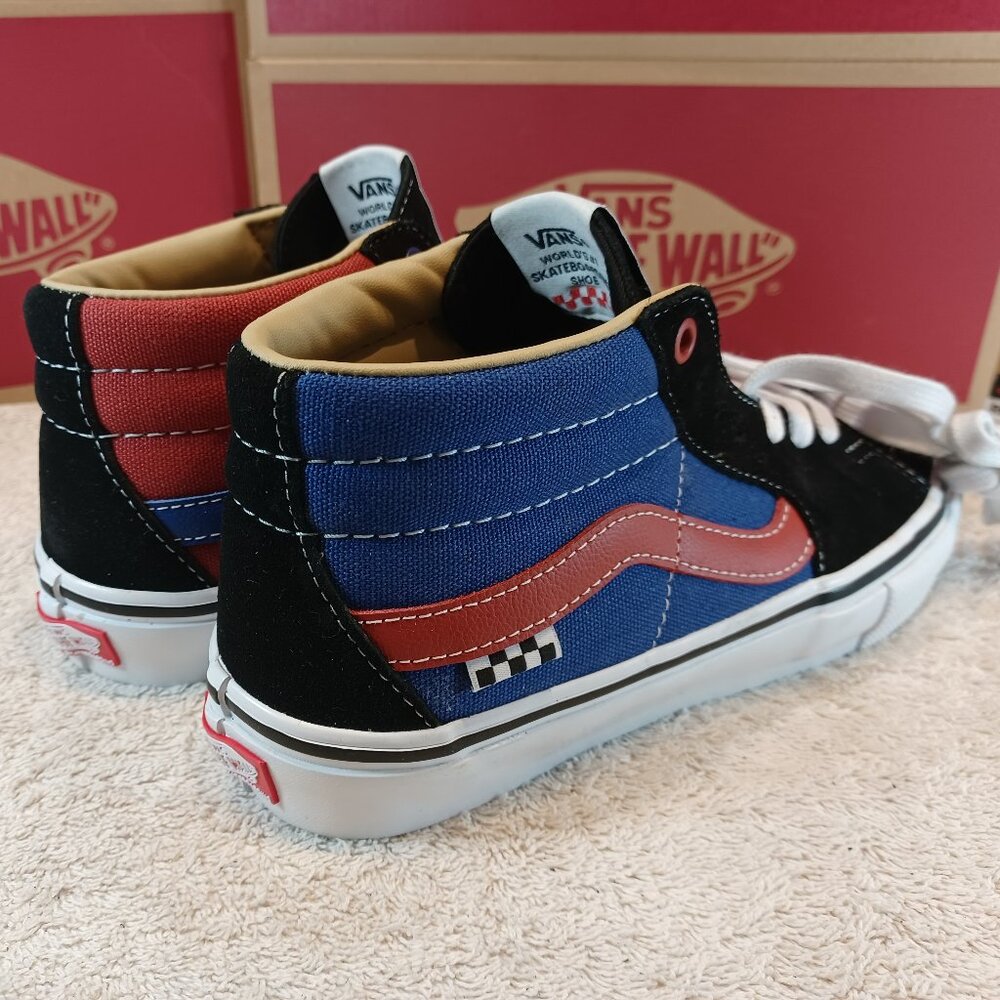 Vans Men's 6.5/Women's 8 Skate Grosso Mid Forever Black/Blue VN0A5FCGAPB - Picture 2 of 12